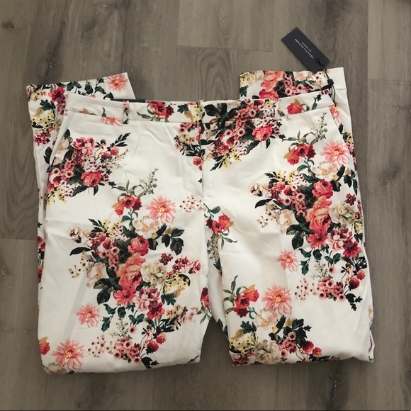 White floral pants slim leg Tommy Hilfiger NWT - Picture 2 of 7